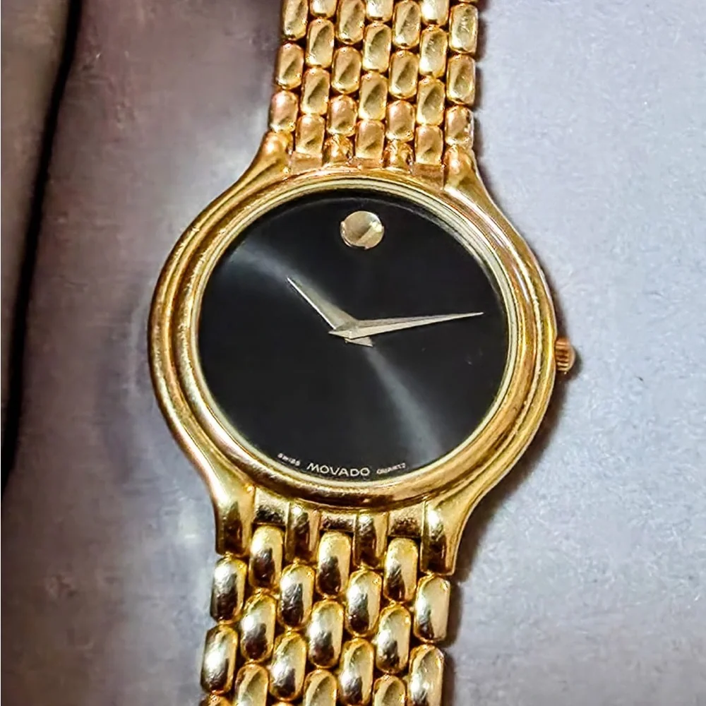 Movado Mens Classic 1980s Swiss Made Gold Tone Mens Watch